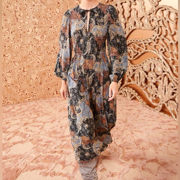 Ulla Johnson Rouen midi dress. multi color paisley print - Picture 1 of 4